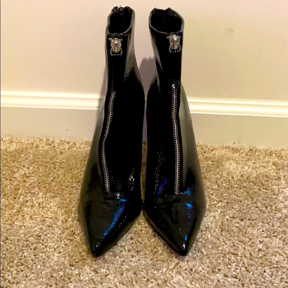 Gently worn patent leather booties